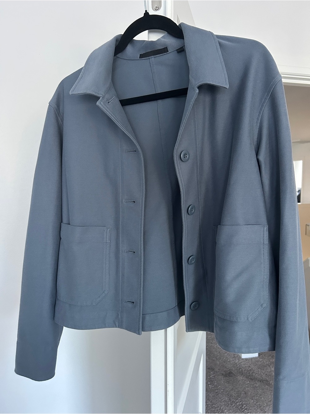 Uniqlo Womans Slate Blue Button-Front Jacket